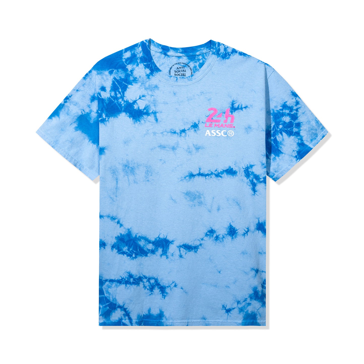 Chequered Flag Tie-Dye Tee - Sky Blue