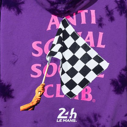 Chequered Flag Tie-Dye Hoodie - Purple